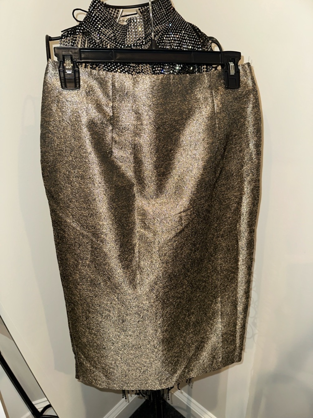 Worthington Shimmering Bronze Pencil Skirt metallic